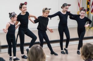 Young dancers in cat costumes